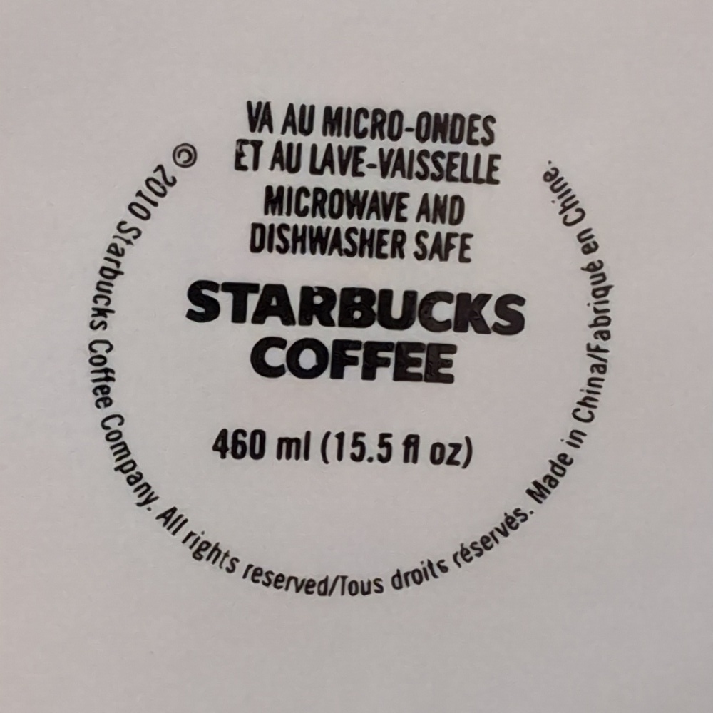 Starbucks 2010 Breakfast Blend White/Orange Coffee Mug 15.5oz - Picture 8 of 9